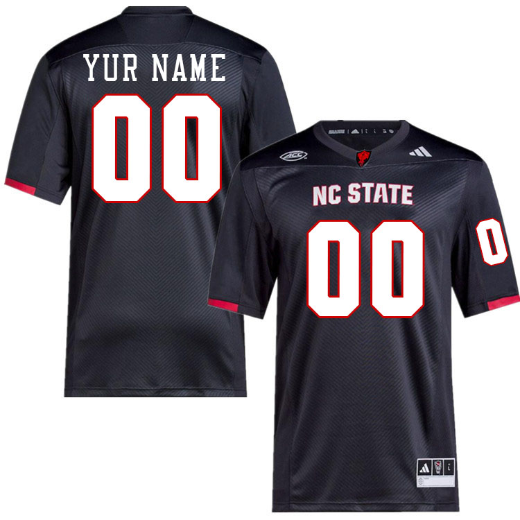 Custom NC State Wolfpack Name And Number Football Jerseys-Black